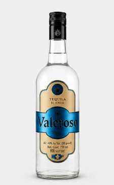 Valeroso Silver tequila bottle